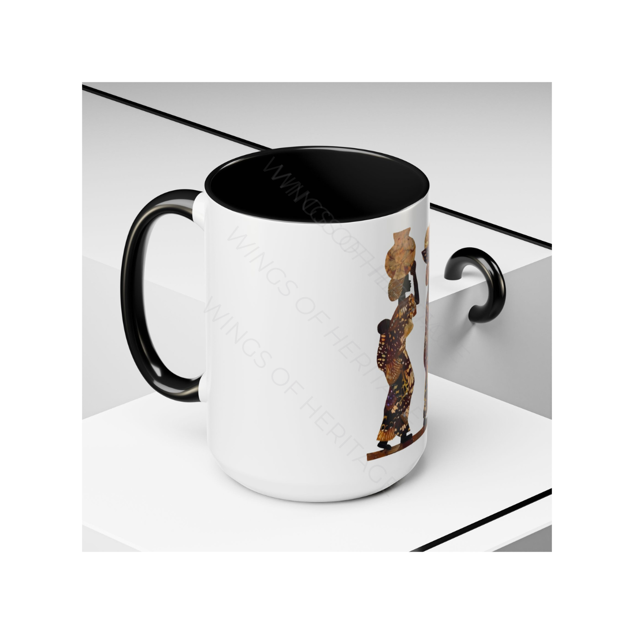 Wings of Heritage | The Master 15oz Accent Mug - African Silhouette Art product thumbnail image