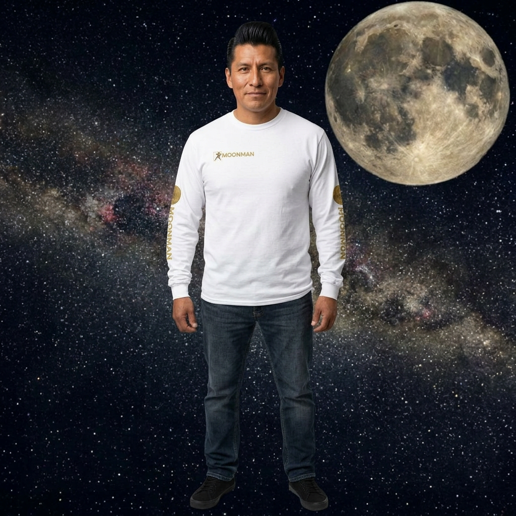 Retro Space Dad Long Sleeve Tee — "Moonman Ink" Father's Day Shirt product thumbnail image
