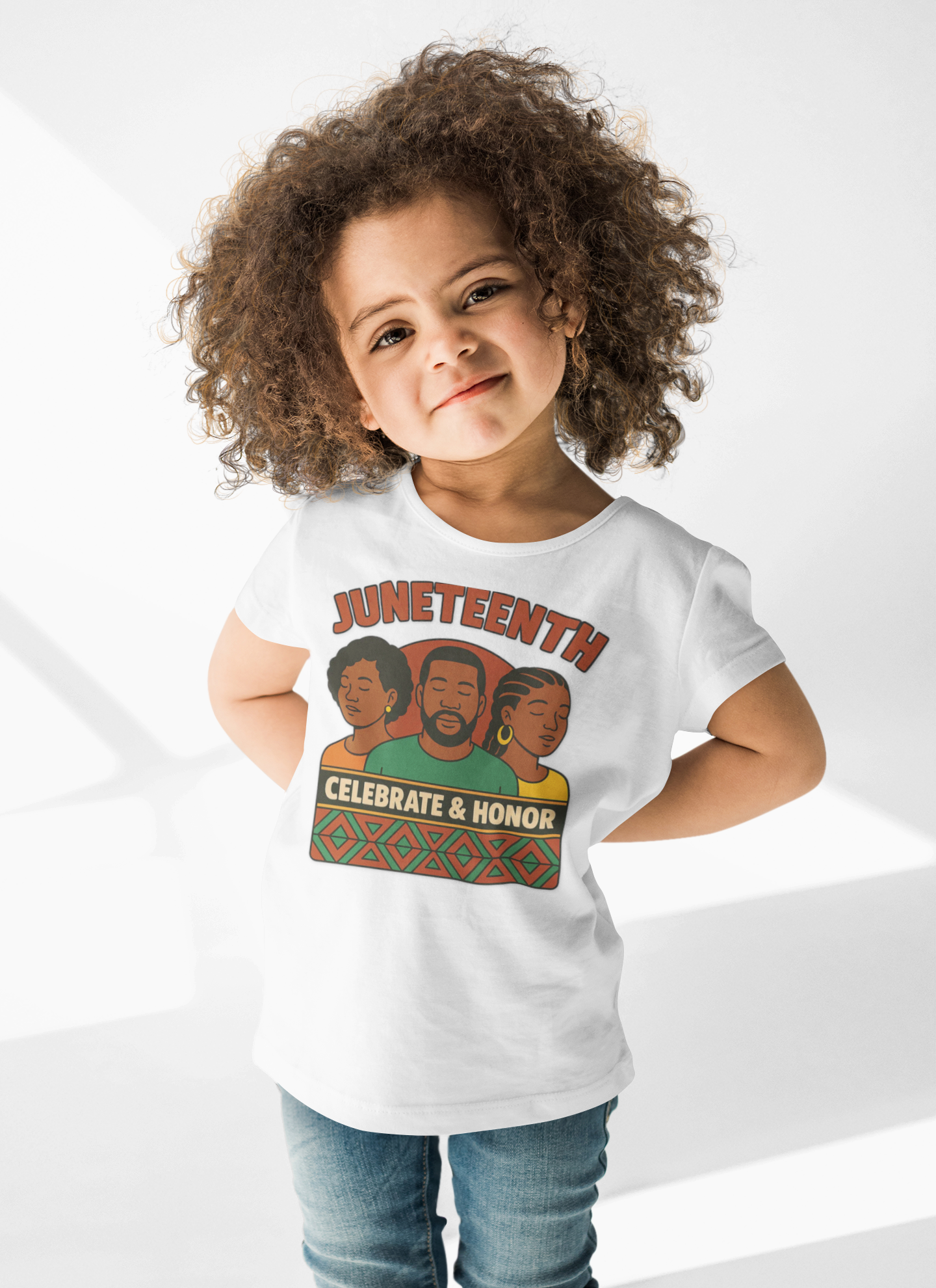 Juneteenth Toddler Tee - "Celebrate &amp; Honor" Retro Kids Shirt product thumbnail image