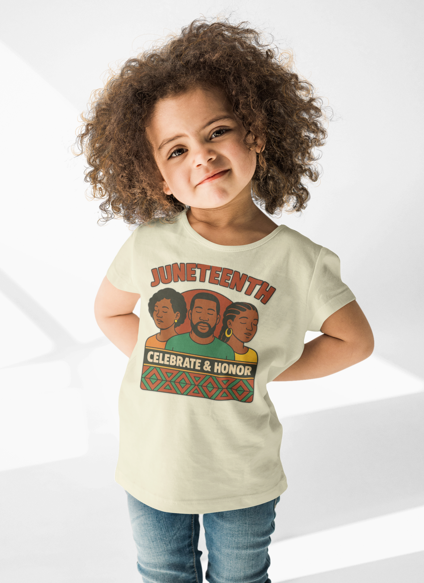 Juneteenth Toddler Tee - "Celebrate &amp; Honor" Retro Kids Shirt product thumbnail image