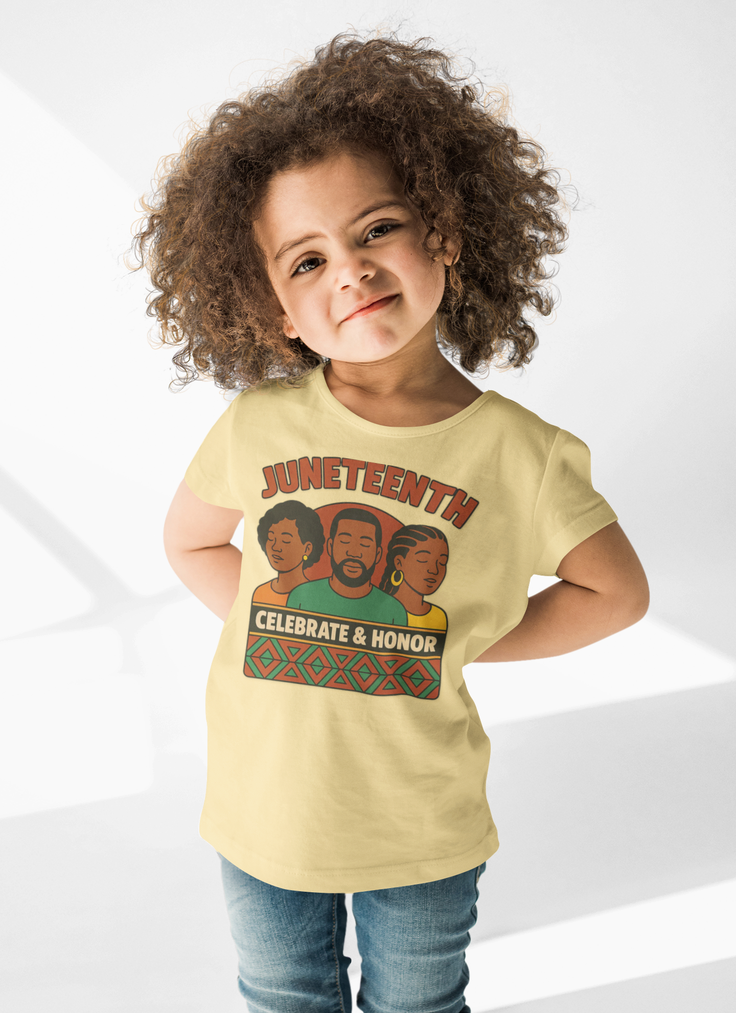 Juneteenth Toddler Tee - "Celebrate &amp; Honor" Retro Kids Shirt product thumbnail image