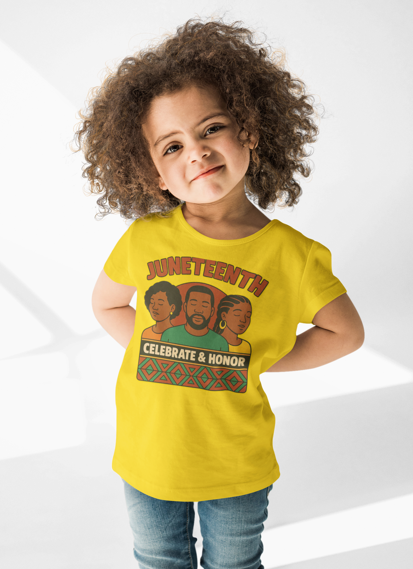 Juneteenth Toddler Tee - "Celebrate &amp; Honor" Retro Kids Shirt product thumbnail image