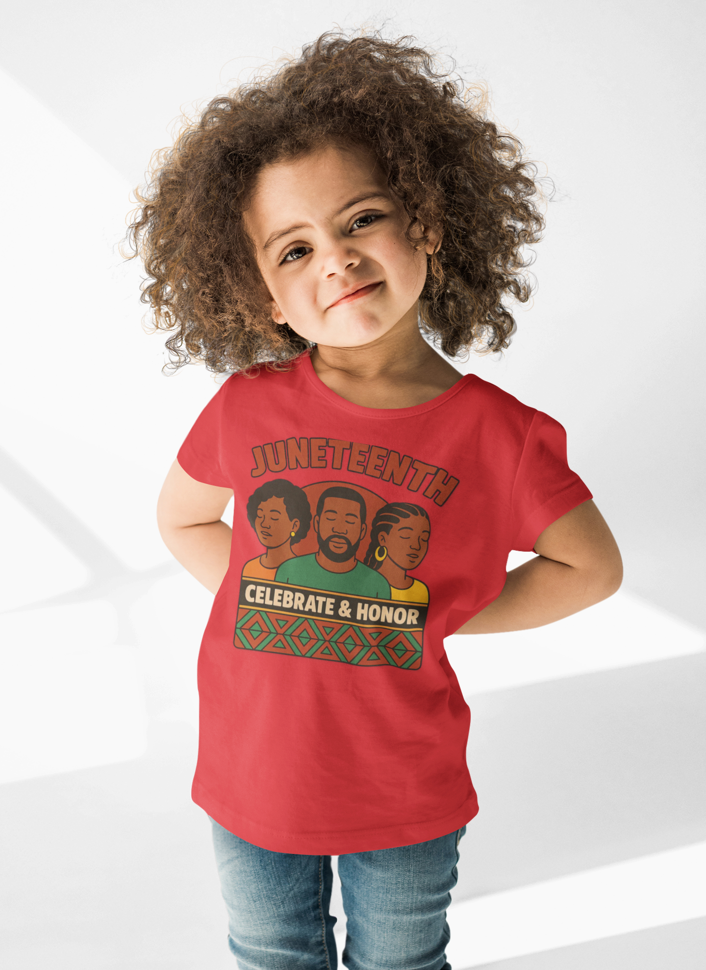 Juneteenth Toddler Tee - "Celebrate &amp; Honor" Retro Kids Shirt product thumbnail image