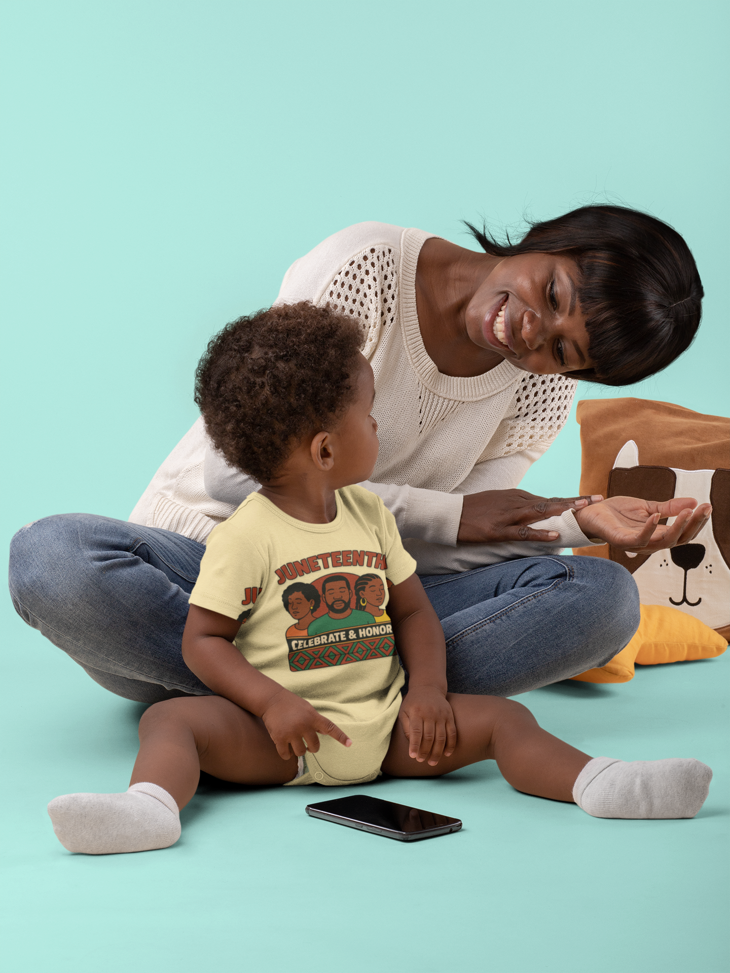 Juneteenth Infant Bodysuit - "Celebrate & Honor" Baby Onesie product thumbnail image Juneteenth Infant Bodysuit - "Celebrate & Honor" Baby Onesie product thumbnail image
