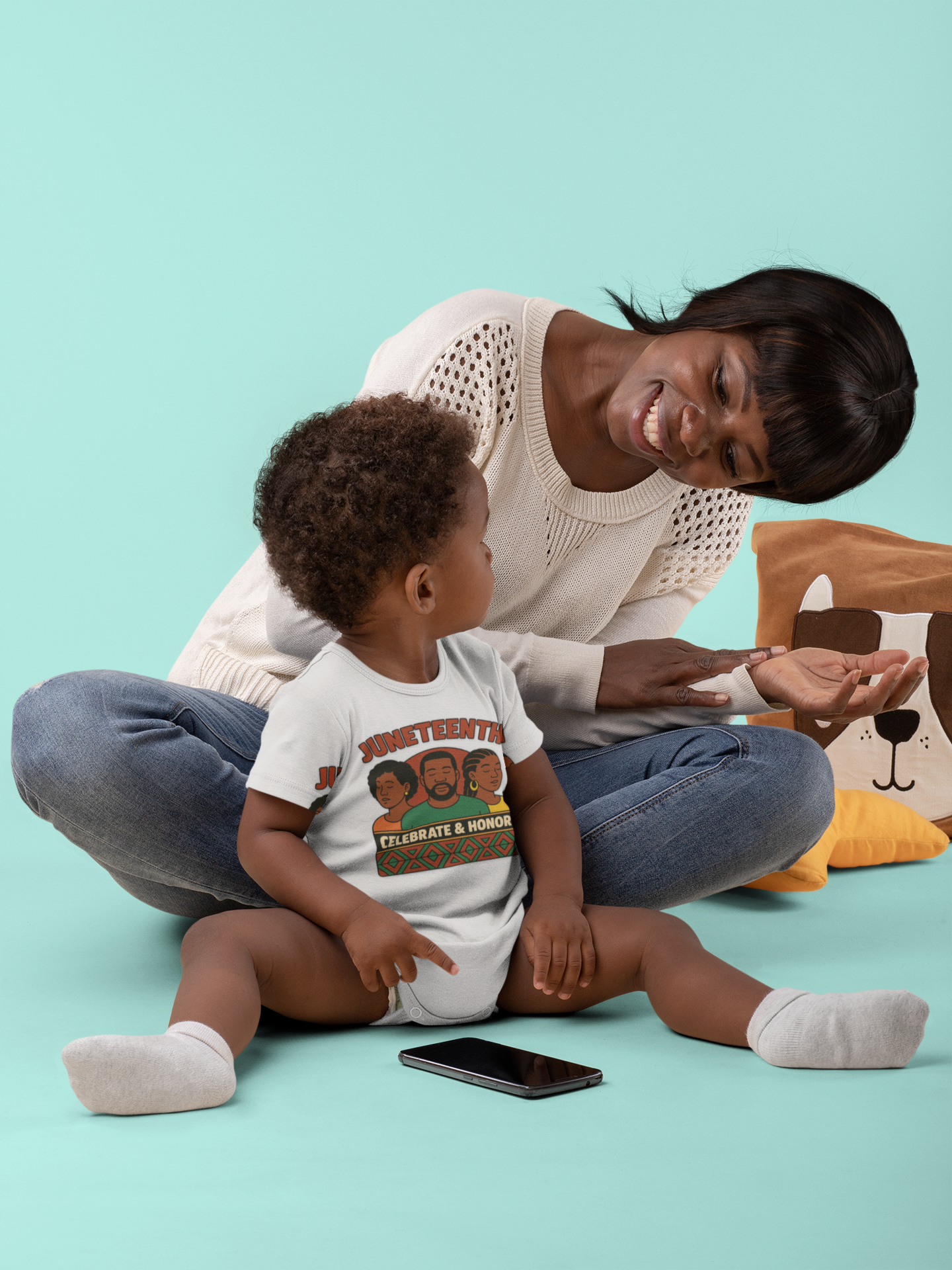 Juneteenth Infant Bodysuit - "Celebrate & Honor" Baby Onesie product thumbnail image Juneteenth Infant Bodysuit - "Celebrate & Honor" Baby Onesie product thumbnail image