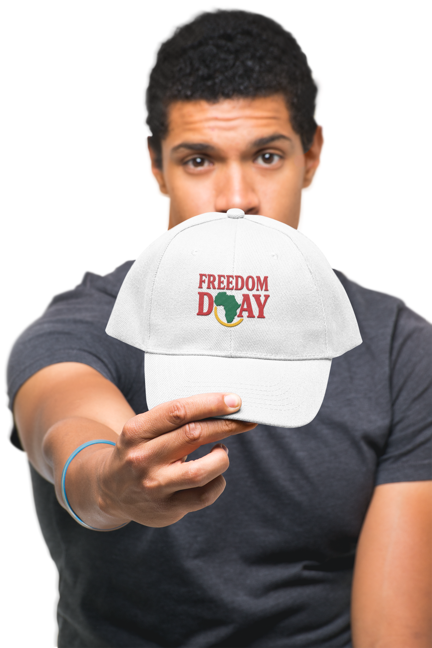 Freedom Day Baseball Cap — African Map Red Hat (Pan-African Colors) product thumbnail image