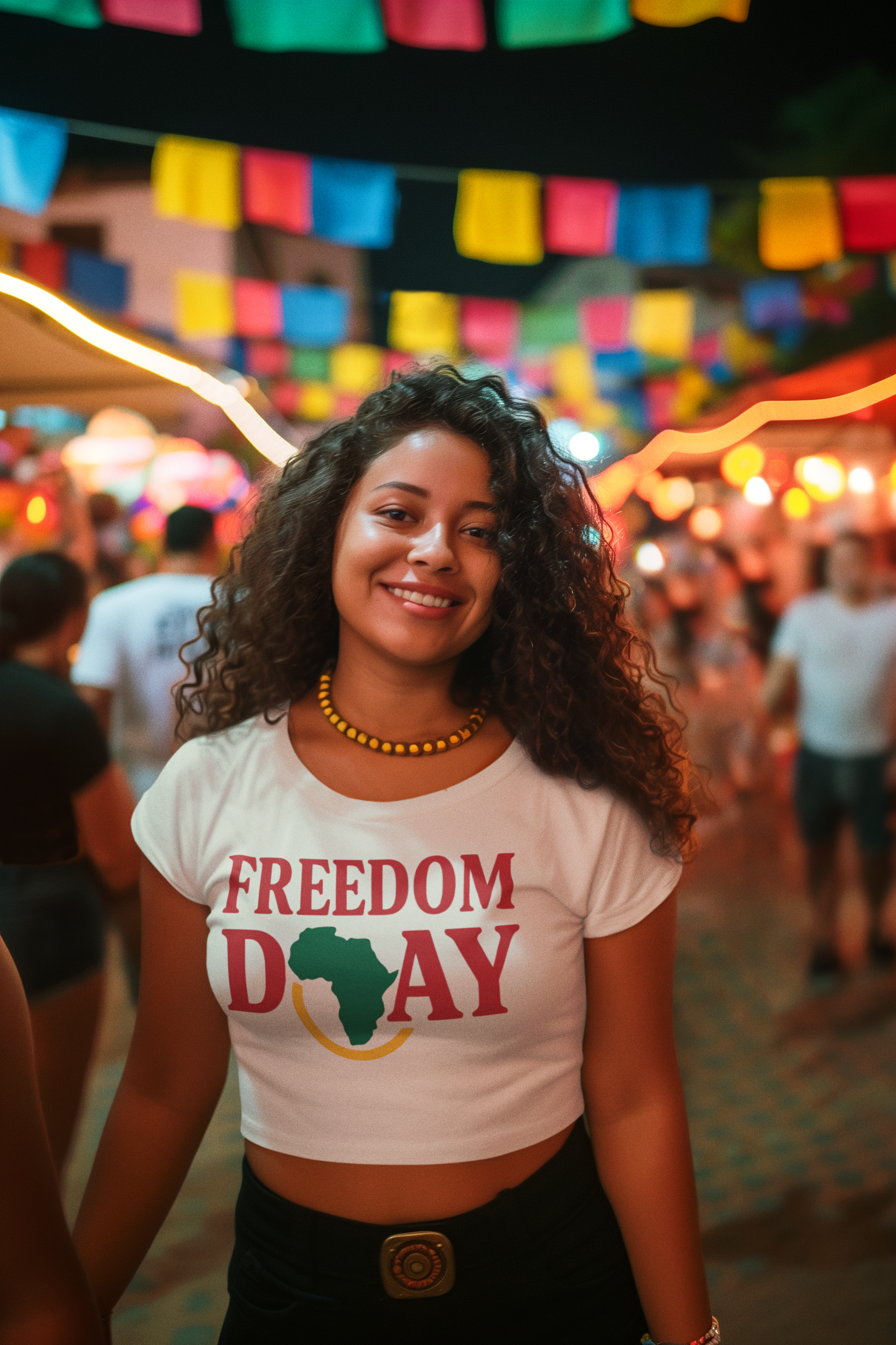 Freedom Day Women's Crop Tee – Africa Pride Graphic Shirt product thumbnail image Freedom Day Women's Crop Tee – Africa Pride Graphic Shirt product thumbnail image