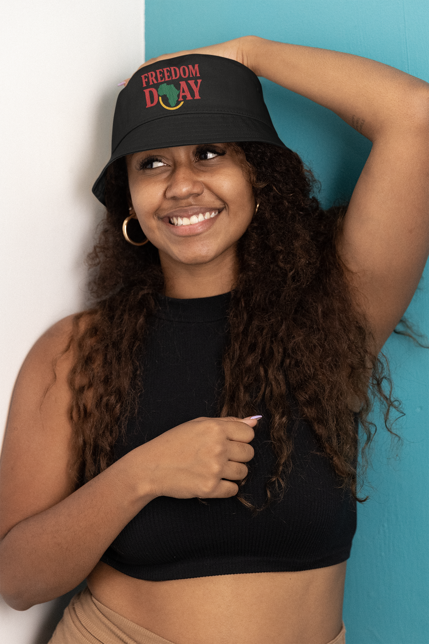 Freedom Day Bucket Hat — African Pride Embroidered Sun Hat product thumbnail image Freedom Day Bucket Hat — African Pride Embroidered Sun Hat product thumbnail image