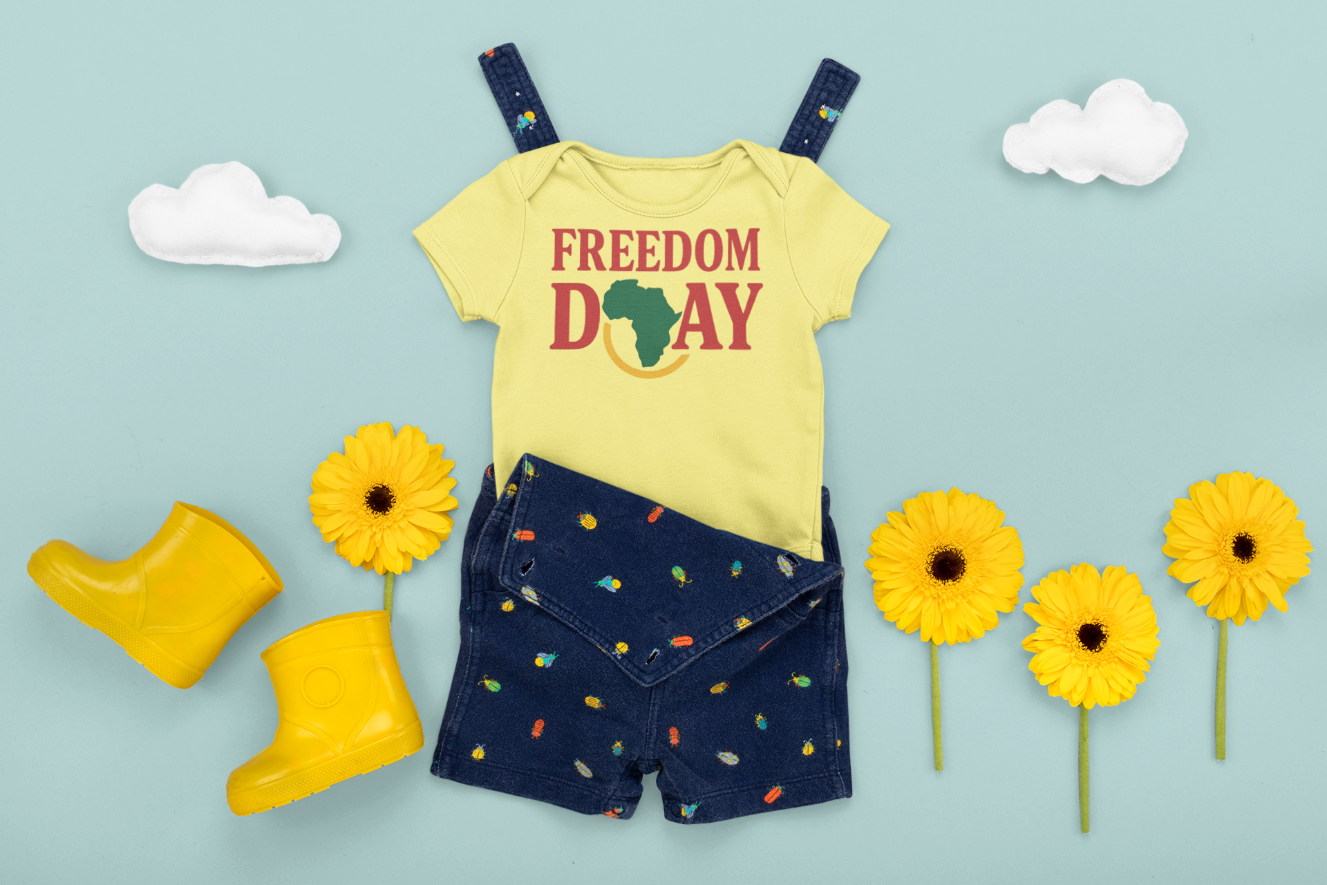 Freedom Day Infant Bodysuit - Patriotic Baby Onesie with Africa Silhouette product thumbnail image Freedom Day Infant Bodysuit - Patriotic Baby Onesie with Africa Silhouette product thumbnail image