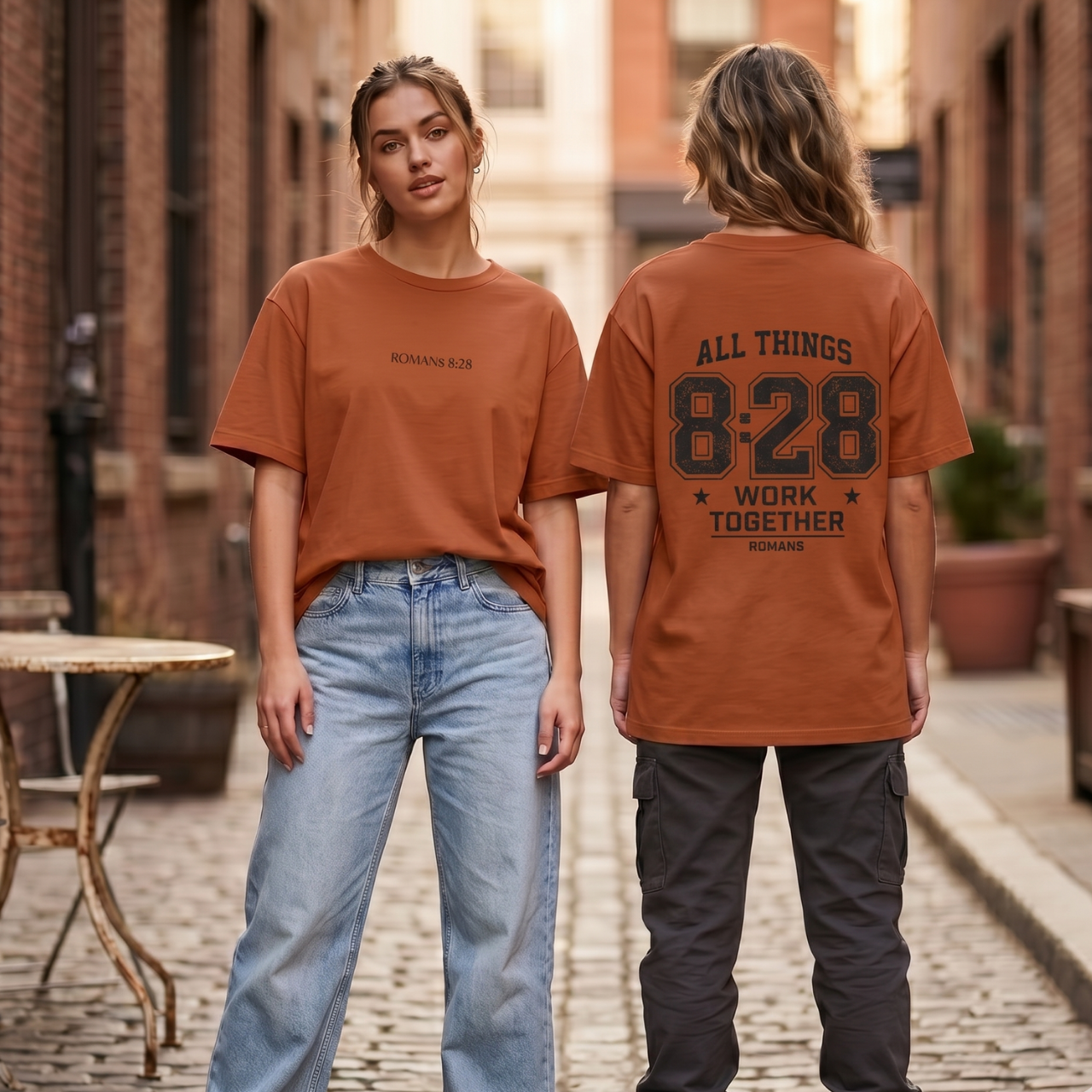 All Things 8:28 Work Together Tee | Romans Bible Verse Shirt