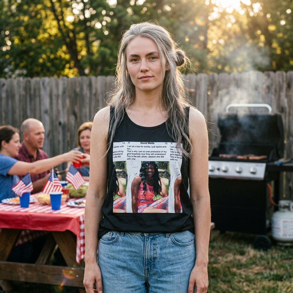 Women's Muscle Tank — Memorial Photo Tribute Tank Top (Domestic Homicide Awareness)