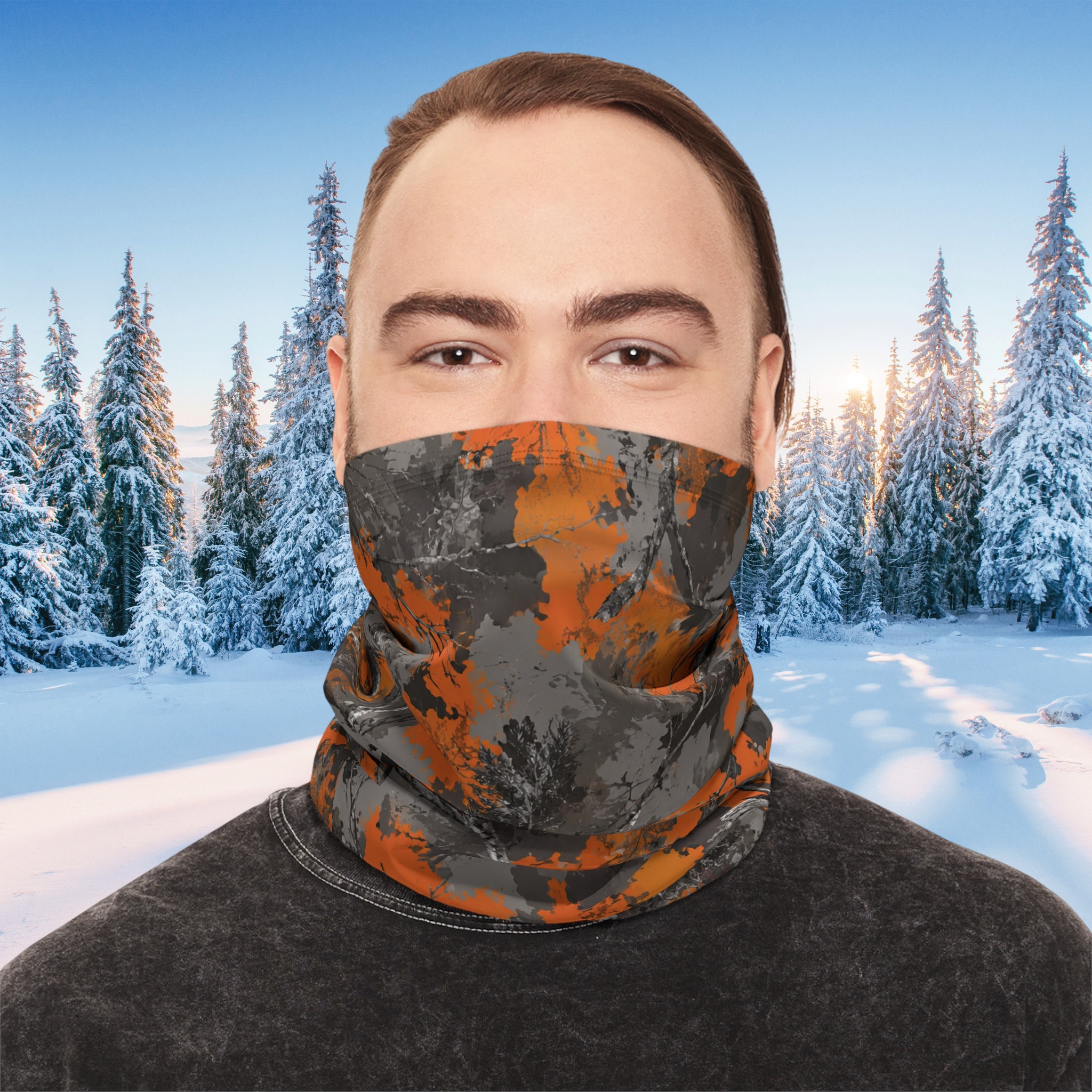 Custom Winter Neck Gaiter With Drawstring