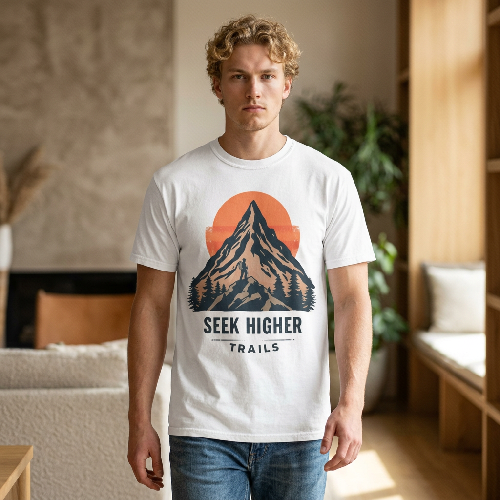Seek Higher Trails Mountain T-Shirt — Adventure Graphic Tee product thumbnail image Seek Higher Trails Mountain T-Shirt — Adventure Graphic Tee product thumbnail image