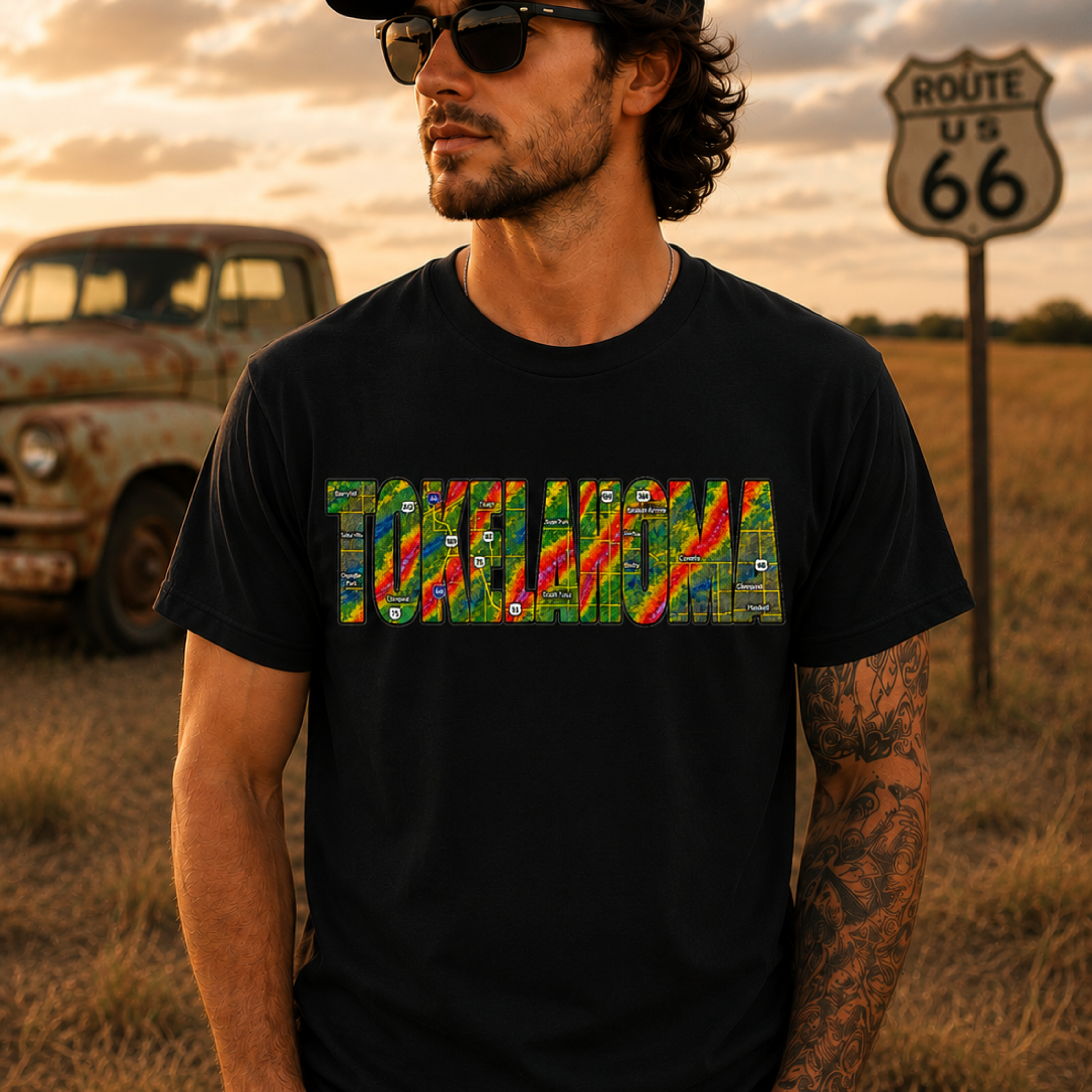 TOKELAHOMA Radar Map Tee | Oklahoma Weather Shirt | Route 66 Inspired Graphic Tee