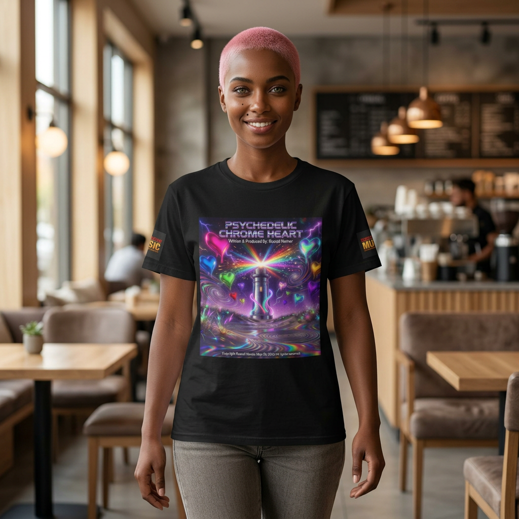 Official "Psychedelic Chrome Heart" Unisex Heavy Cotton Tee product thumbnail image