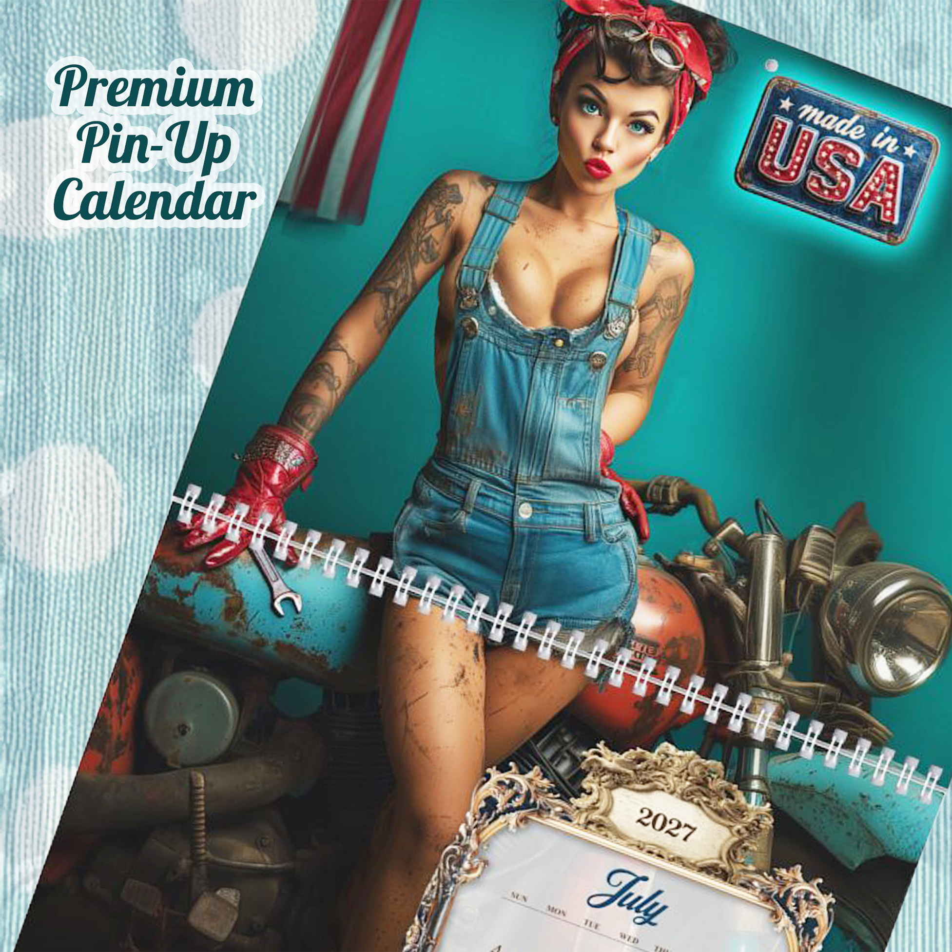 2027 Pin Up Calendar – Caught in the Act XL Gallery Edition, Vintage Norman Rockwell–Inspired Pinup Art, Funny Retro Wall Art Calendar, 2-Panel Artwork Display product thumbnail image 2027 Pin Up Calendar – Caught in the Act XL Gallery Edition, Vintage Norman Rockwell–Inspired Pinup Art, Funny Retro Wall Art Calendar, 2-Panel Artwork Display product thumbnail image