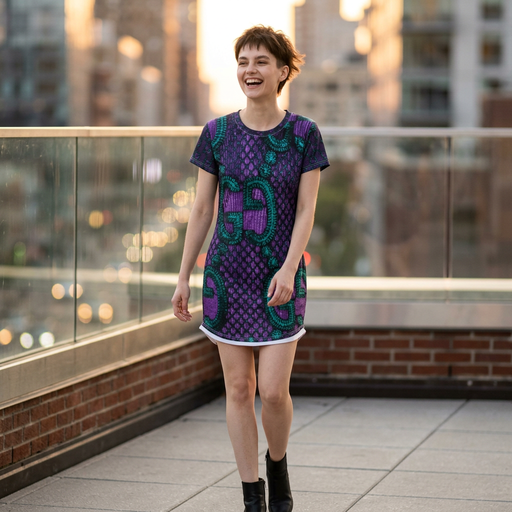 Beautiful Mosaic T-Shirt Dress — Casual Summer Dress product thumbnail image