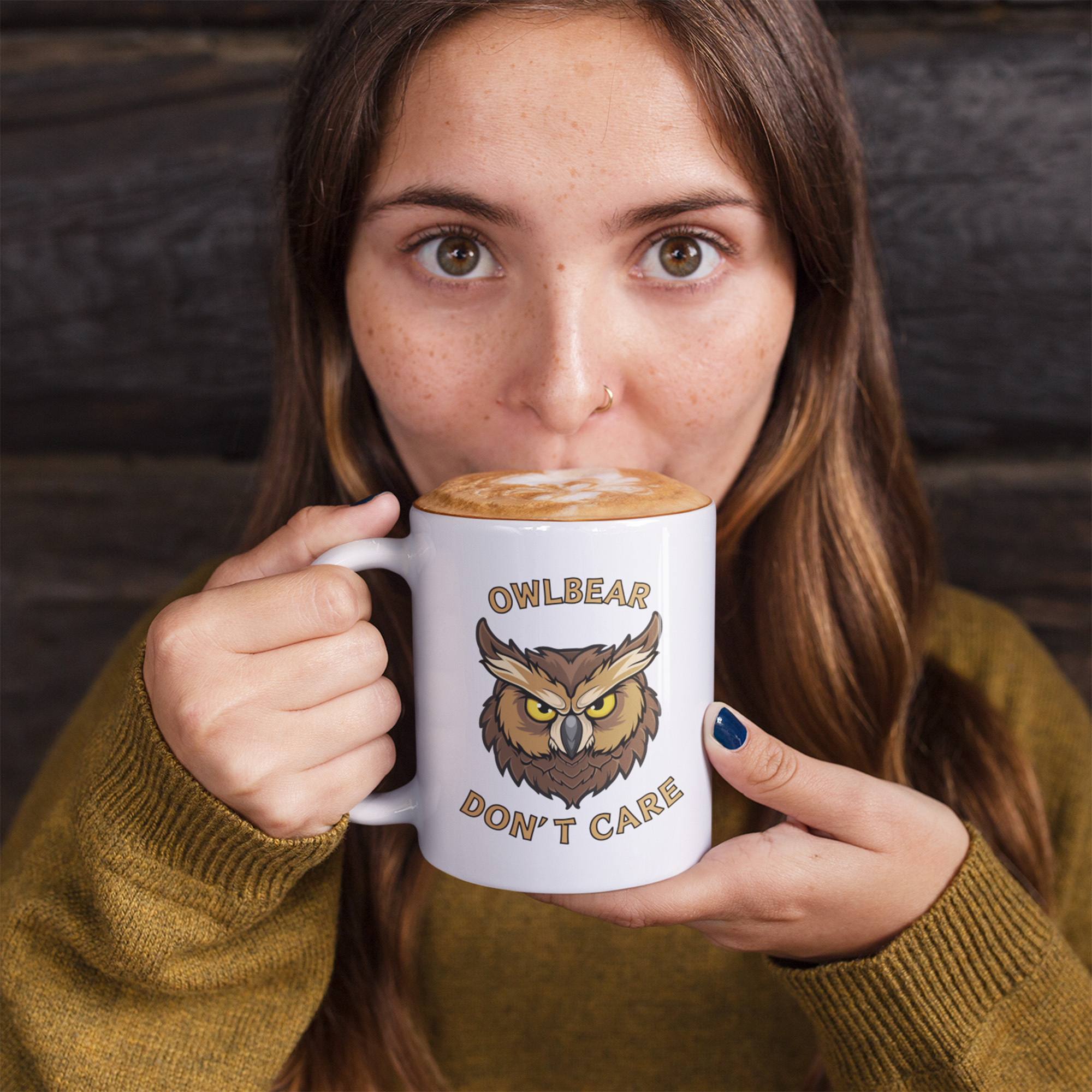 Owl Bear Don't Care | Dungeons and Dragons Mug | Nerdy RPG D&D Gifts For Her Him | Tabletop Game Accessories | Dnd Humor | Coffee Tea Cup image 2