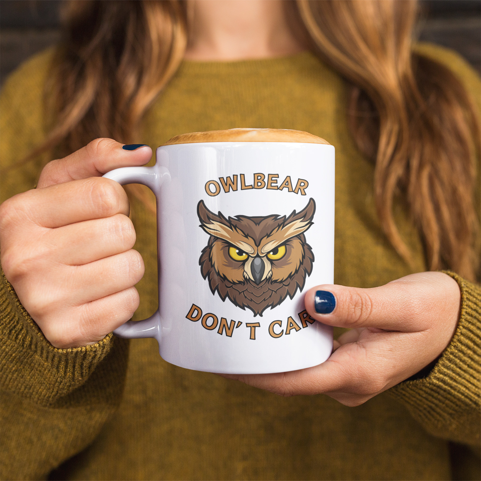 Owl Bear Don't Care | Dungeons and Dragons Mug | Nerdy RPG D&D Gifts For Her Him | Tabletop Game Accessories | Dnd Humor | Coffee Tea Cup image 3