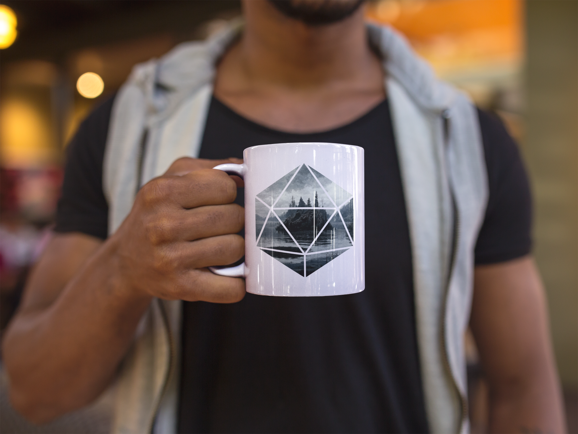 Spooky Island On A Lake Mug | 5e Adventure D20 Mug | DnD Mug | Dungeons Dragon Gift | D&D Mug | Graphic Mug image 3