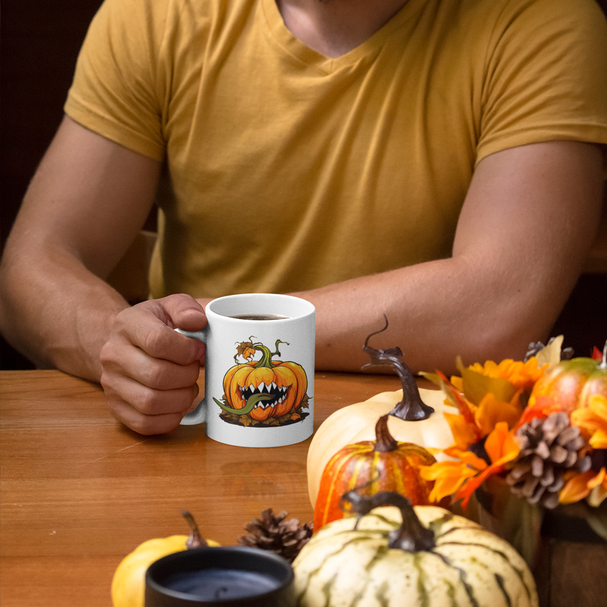 Dungeons and Dragons Mimic Pumpkin Mug | Nerdy TTRPG D&D Accessories | Gifts For Her Him | Dnd Humor | Dungeon Master | It's a Trap image 3