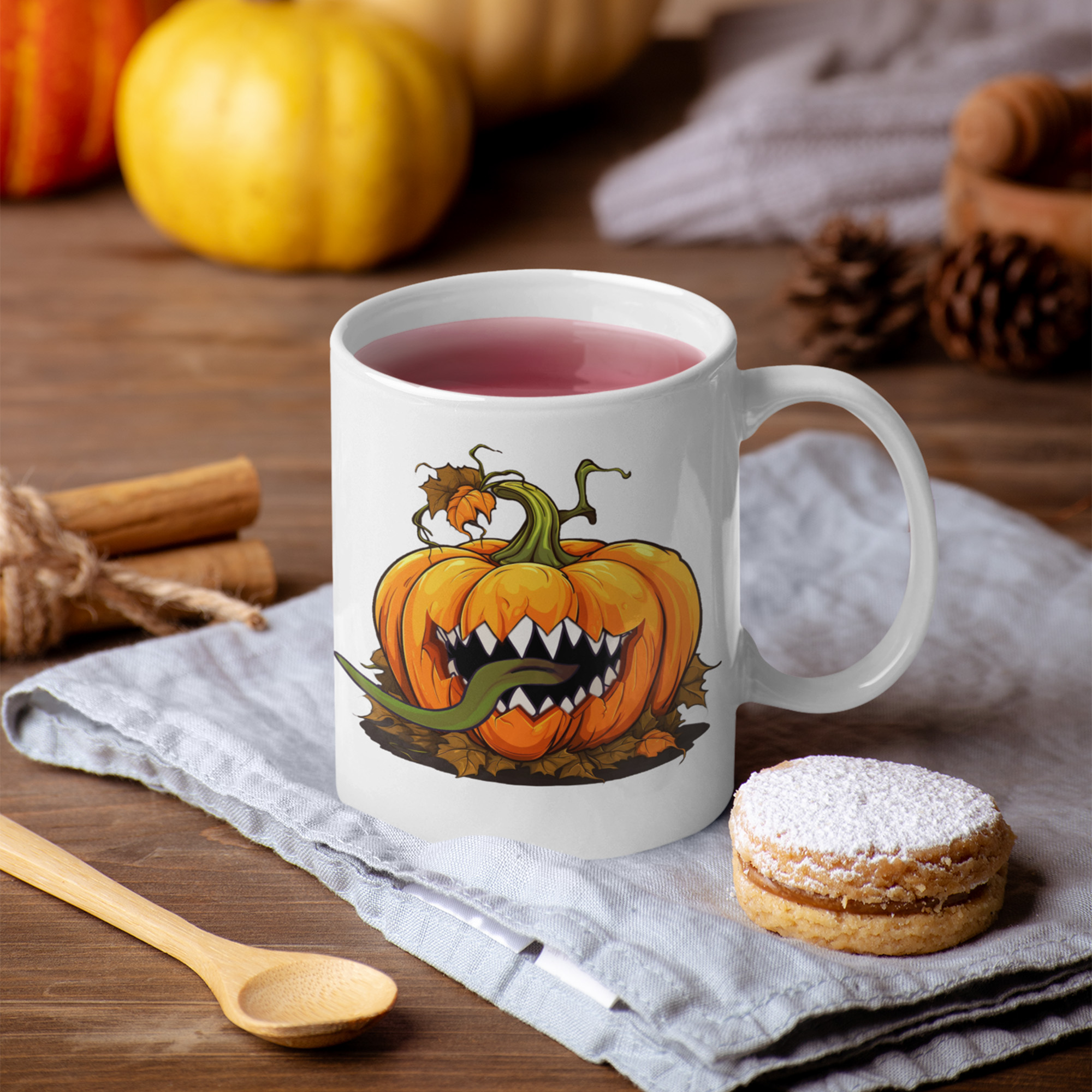 Dungeons and Dragons Mimic Pumpkin Mug | Nerdy TTRPG D&D Accessories | Gifts For Her Him | Dnd Humor | Dungeon Master | It's a Trap image 4