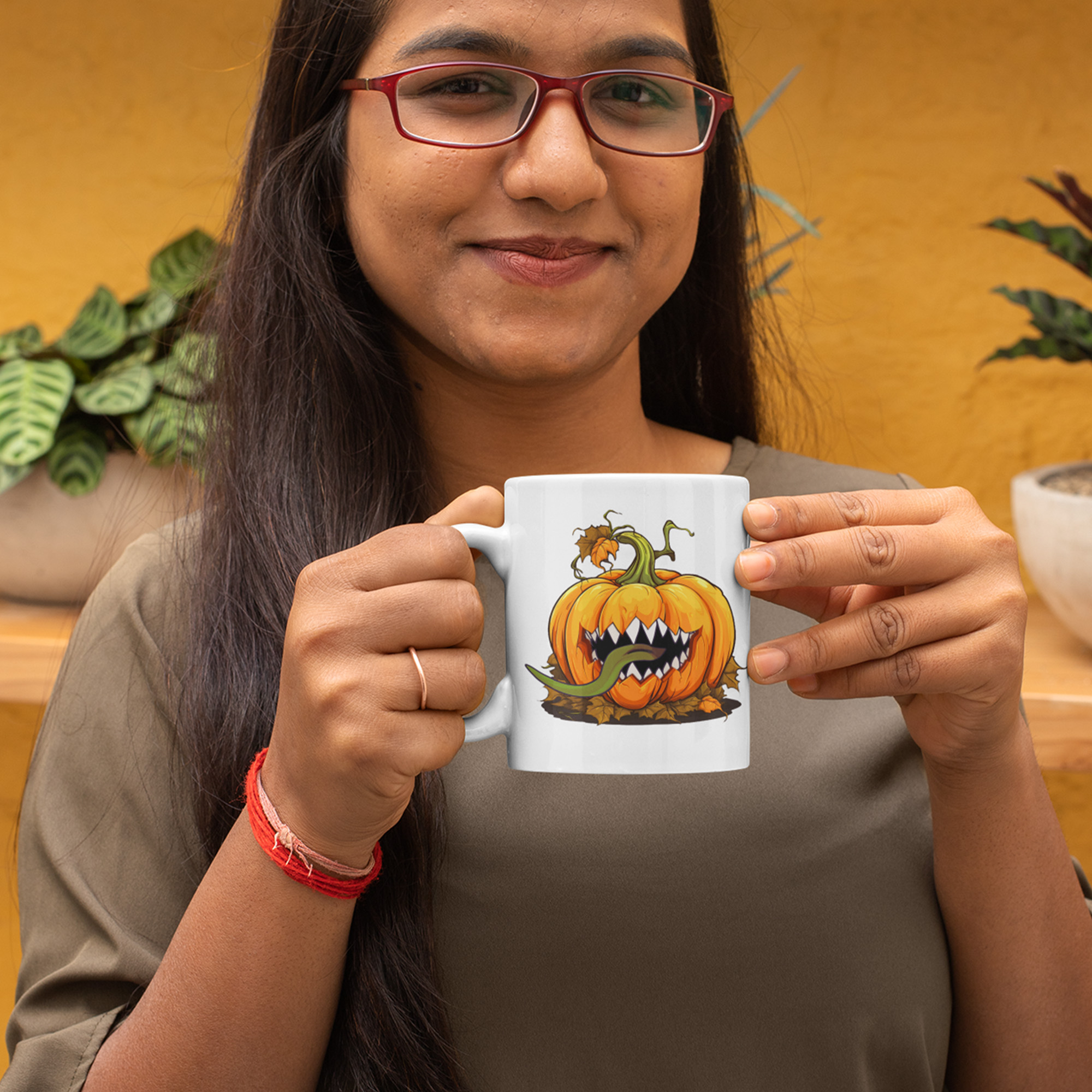 Dungeons and Dragons Mimic Pumpkin Mug | Nerdy TTRPG D&D Accessories | Gifts For Her Him | Dnd Humor | Dungeon Master | It's a Trap image 2