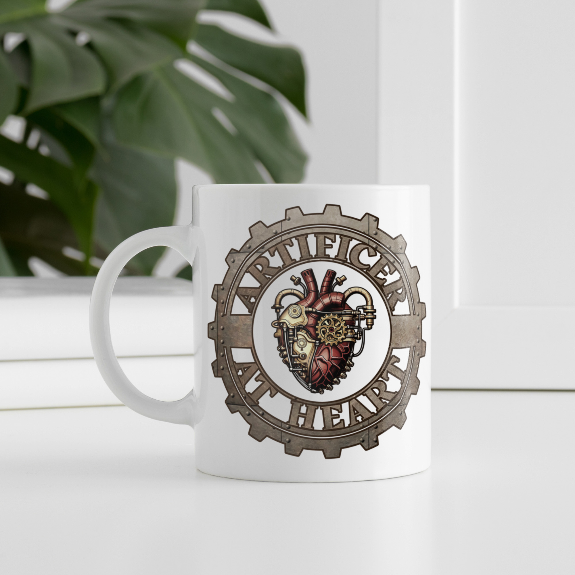 Artificer at Heart Ceramic Mug | Steampunk | Tabletop Game Accessories | DnD Coffee | RPG D&D gifts for him her | Fantasy Art | Ai Art image 3