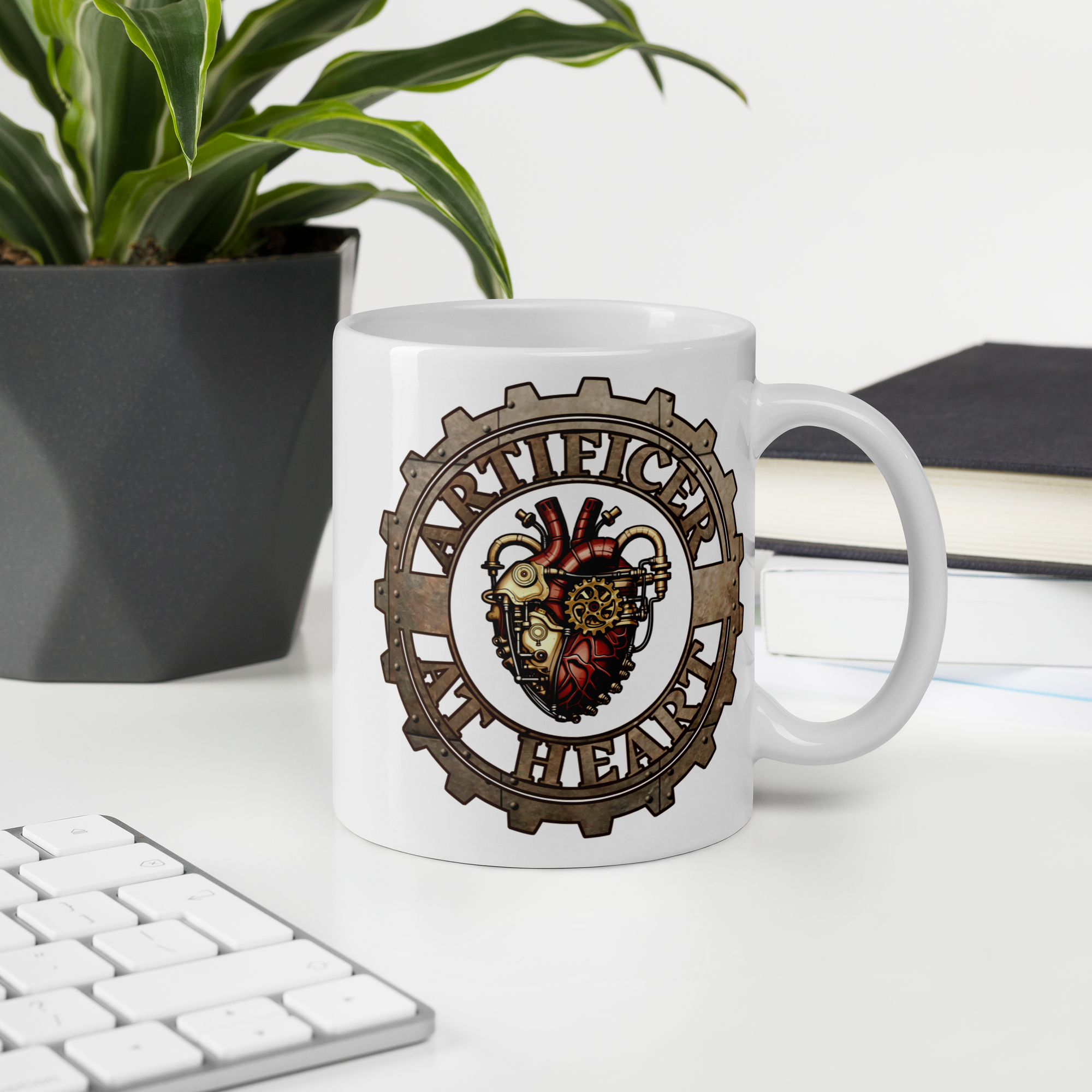 Artificer at Heart Ceramic Mug | Steampunk | Tabletop Game Accessories | DnD Coffee | RPG D&D gifts for him her | Fantasy Art | Ai Art image 2