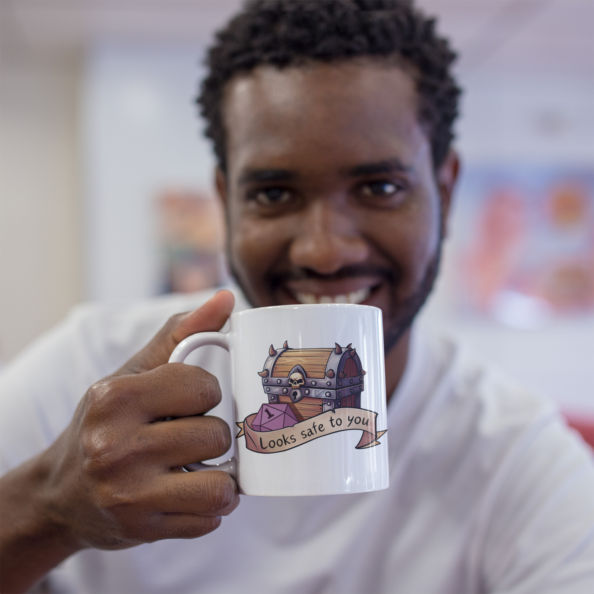 Looks Safe To You Mimic Mug | Dungeons and Dragons | Coffee Tea Cup | Nerdy RPG D&D Gifts For Her Him | Dungeon Master Dnd Humor It's A Trap image 3