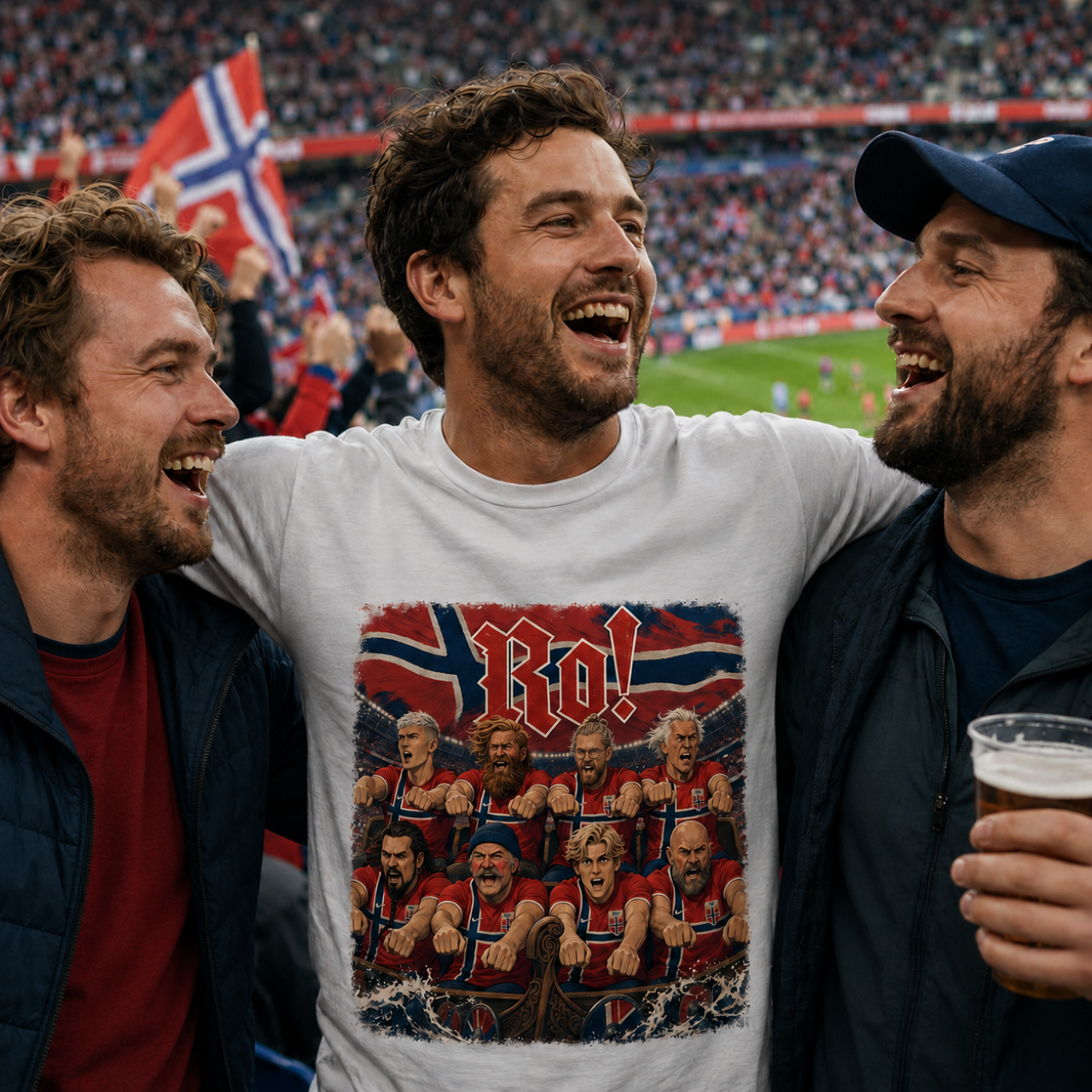 Viral Norway Viking Row "Ro!" Soccer/Football T-Shirt