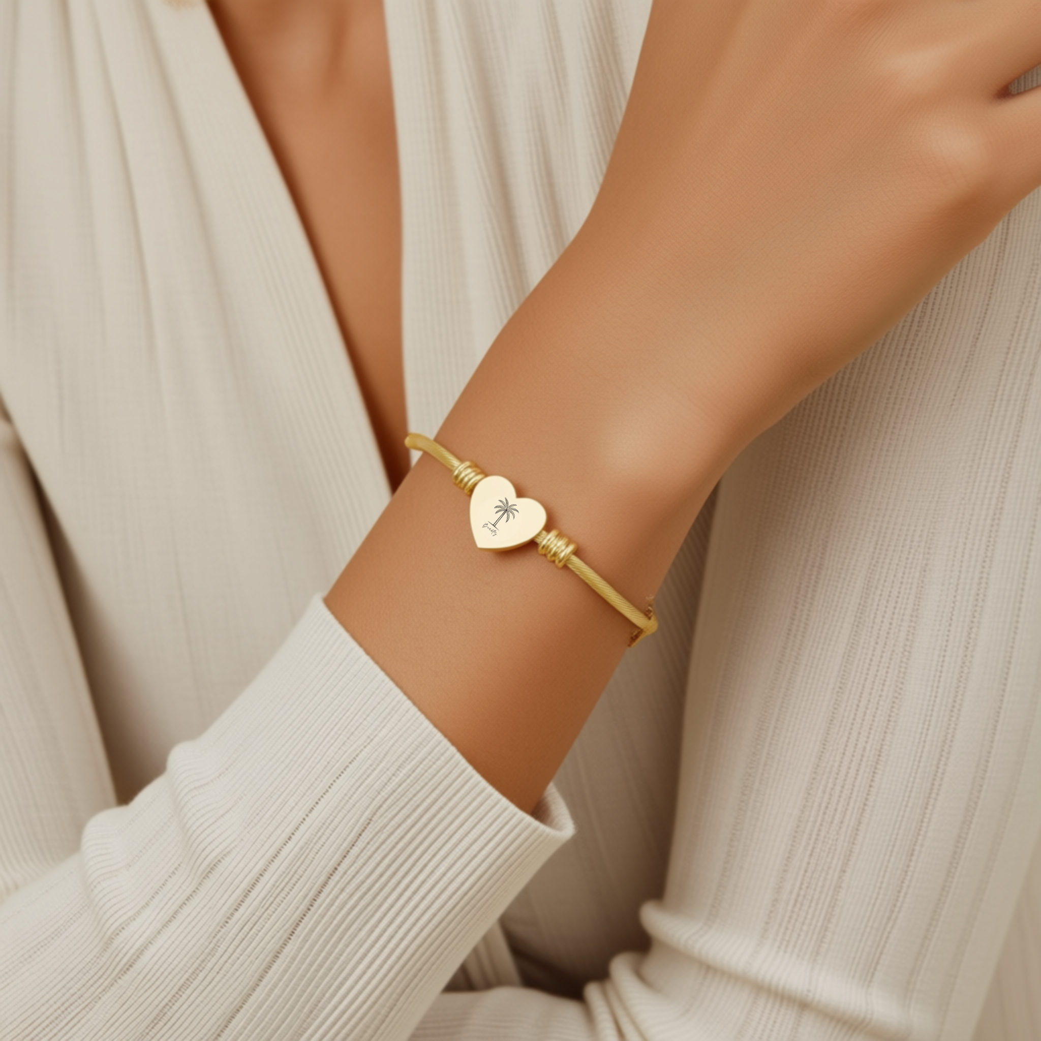 Beuty Bracelet —Adjustable Heart Bangle (Silver or Gold) product thumbnail image