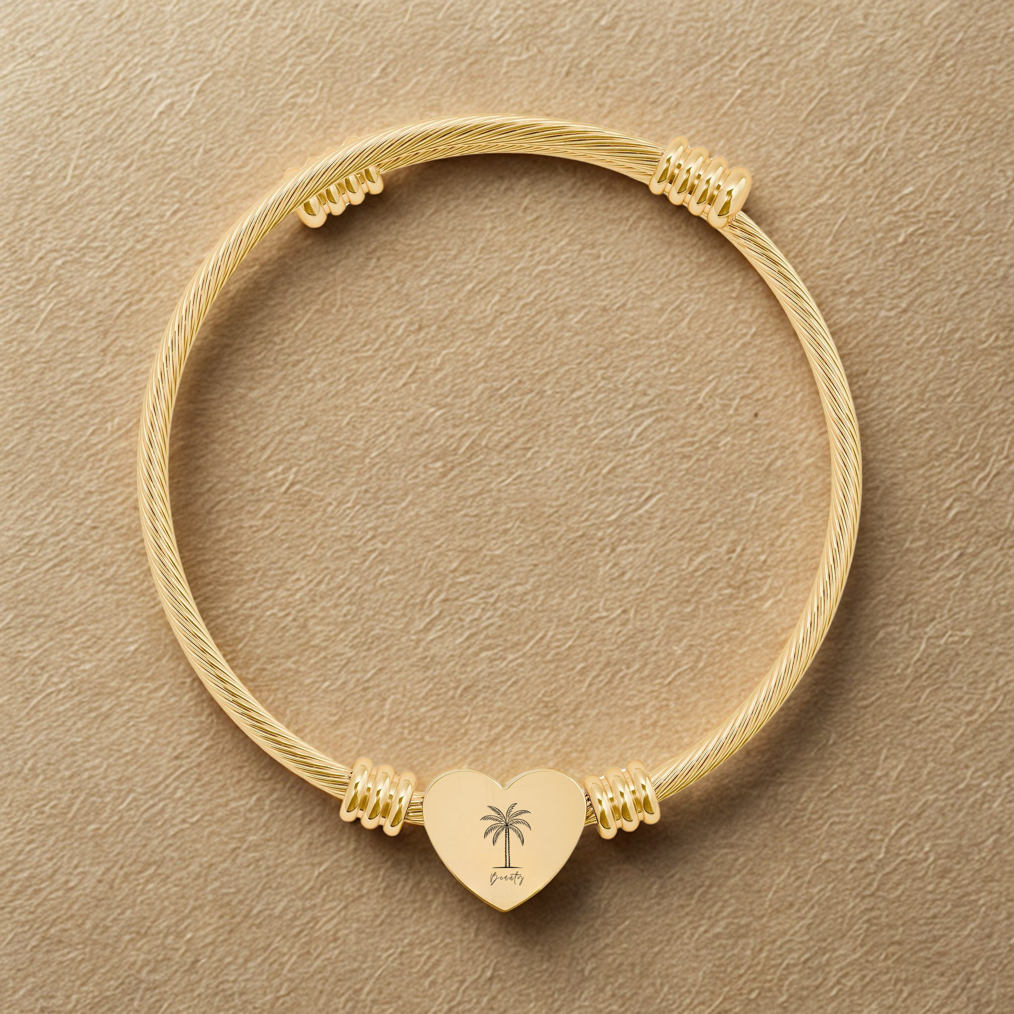 Beuty Bracelet —Adjustable Heart Bangle (Silver or Gold) product thumbnail image