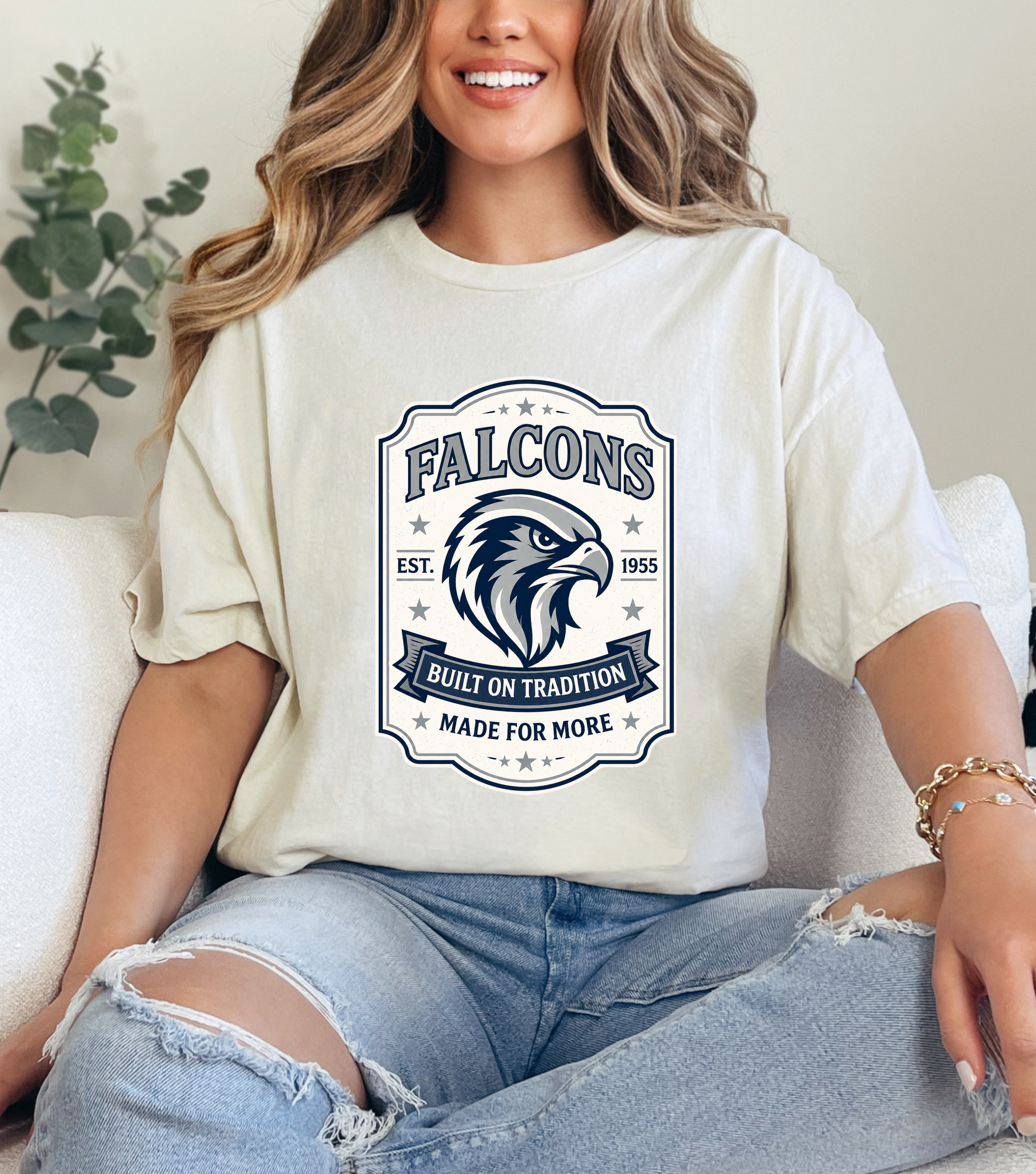 Falcons Vintage Label Tee- Gildan product thumbnail image Falcons Vintage Label Tee- Gildan product thumbnail image