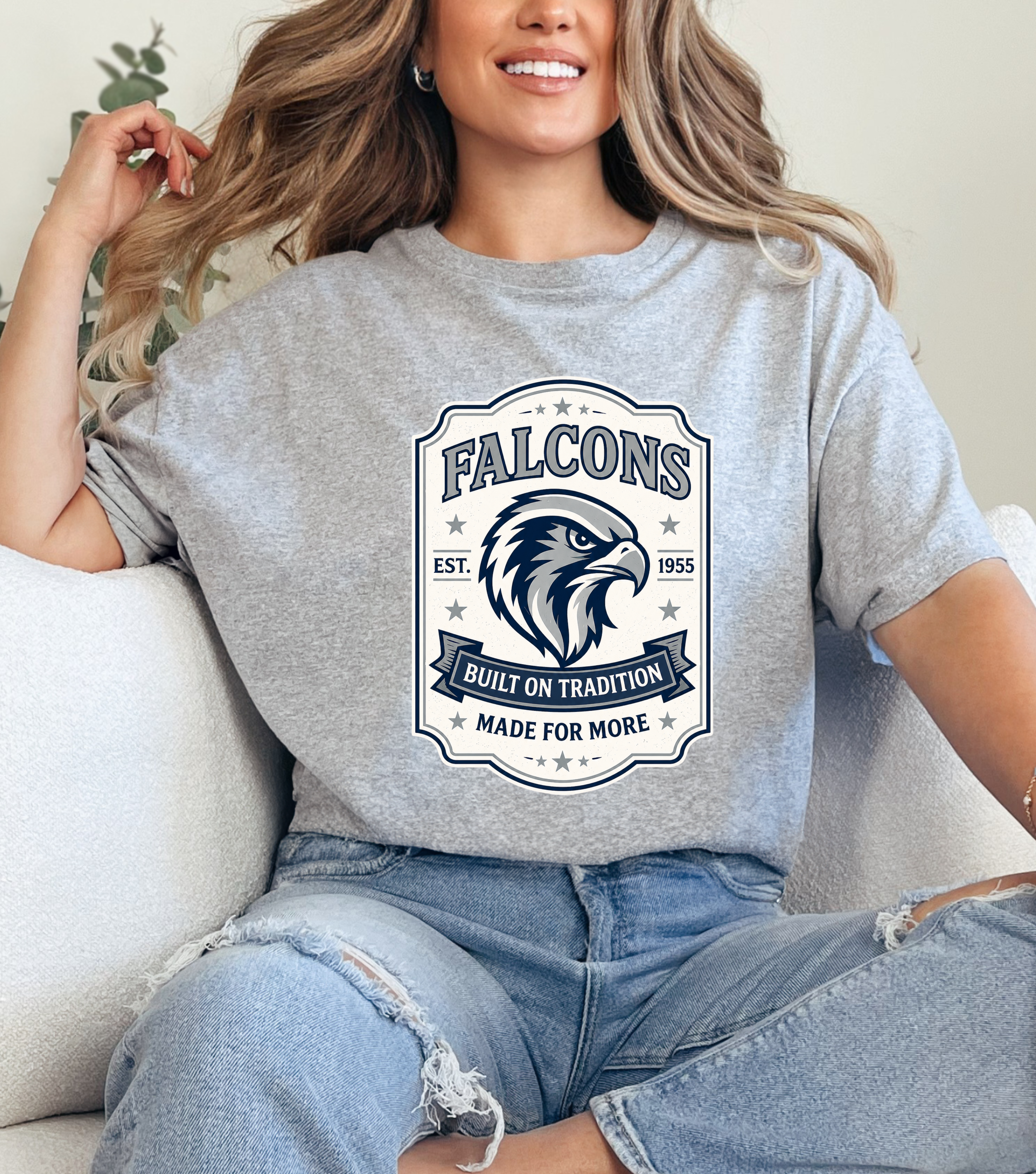 Falcons Vintage Label Tee- Gildan product thumbnail image Falcons Vintage Label Tee- Gildan product thumbnail image