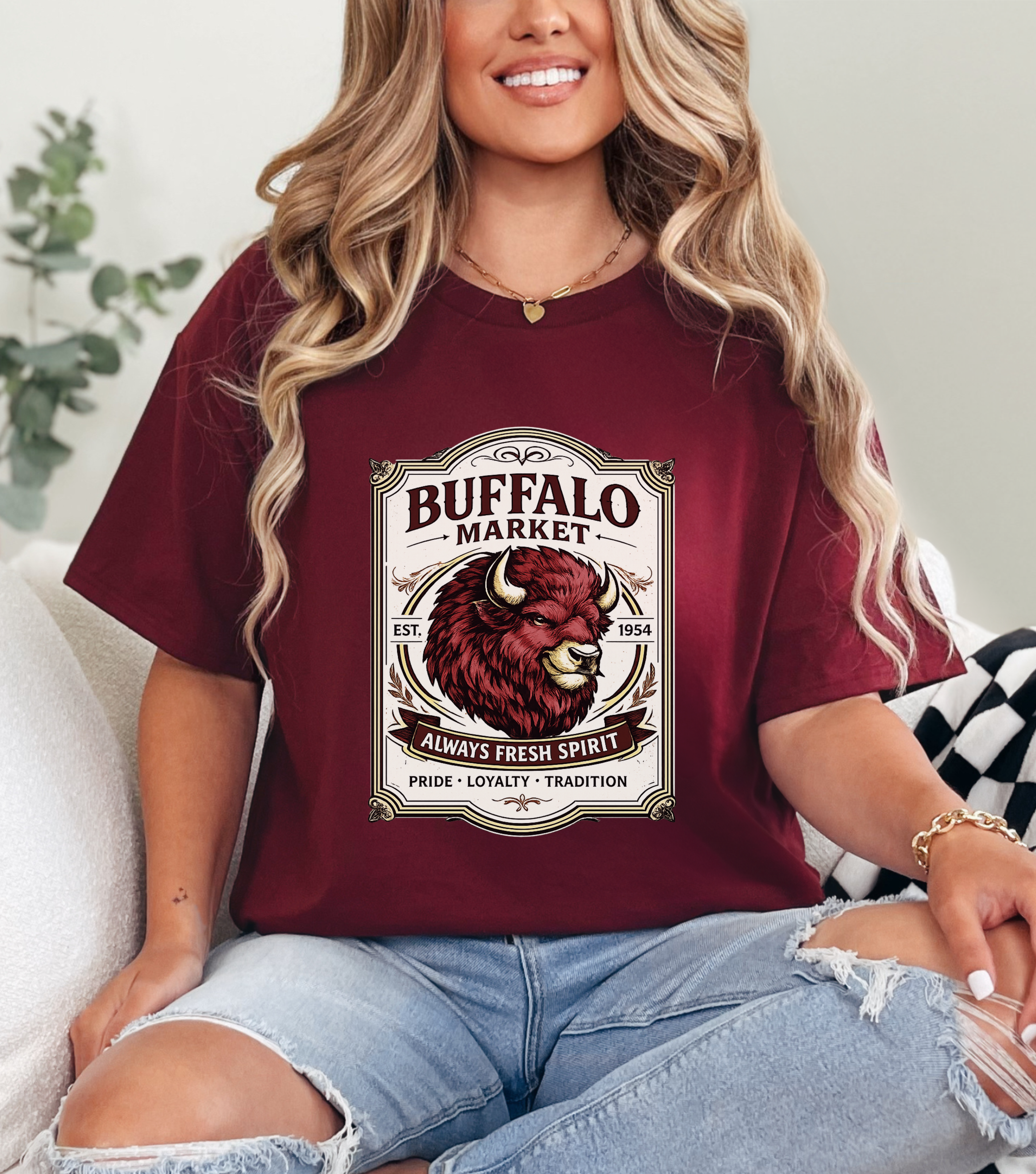 Buffalo Market Spirit Tee- Gildan