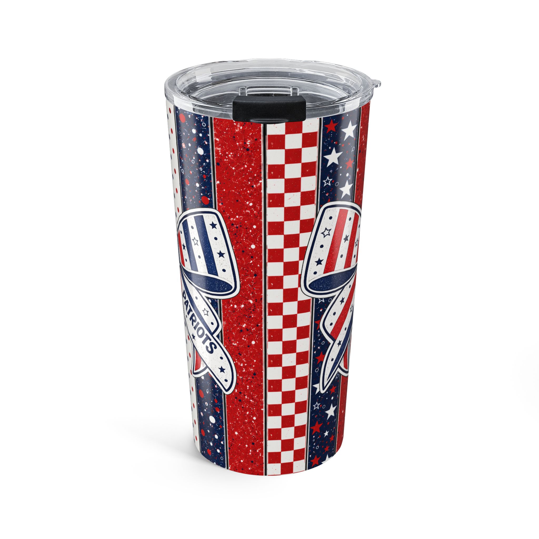 Patriots Bow/Stripes Tumbler 20 oz product thumbnail image Patriots Bow/Stripes Tumbler 20 oz product thumbnail image