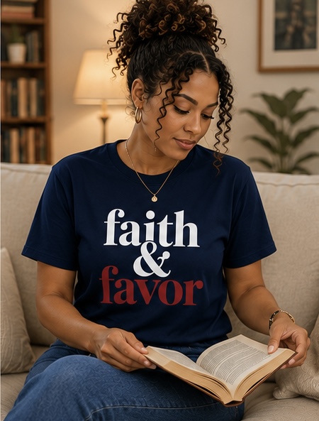 Faith and Favor Women’s Christian Statement Tee