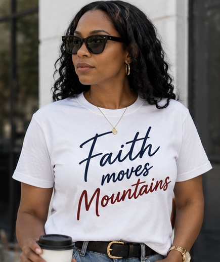 Faith Moves Mountains Women’s Christian Classic Tee