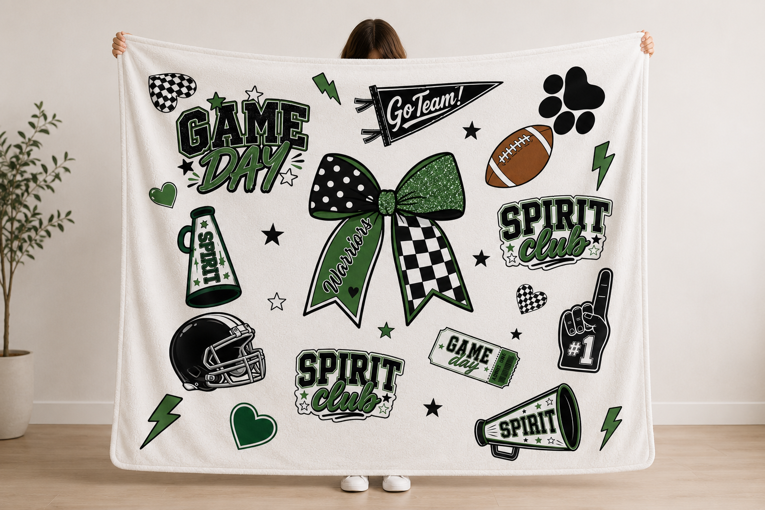 Personalized School Spirit Sherpa Fleece Blanket product thumbnail image