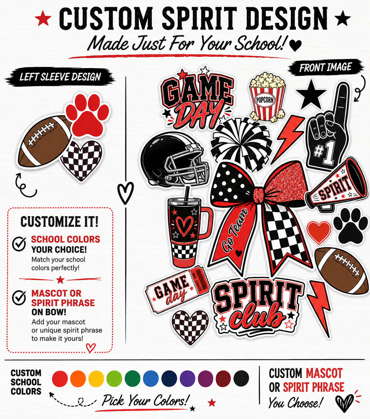 Customizable School Spirit Sticker Sweatshirt product thumbnail image