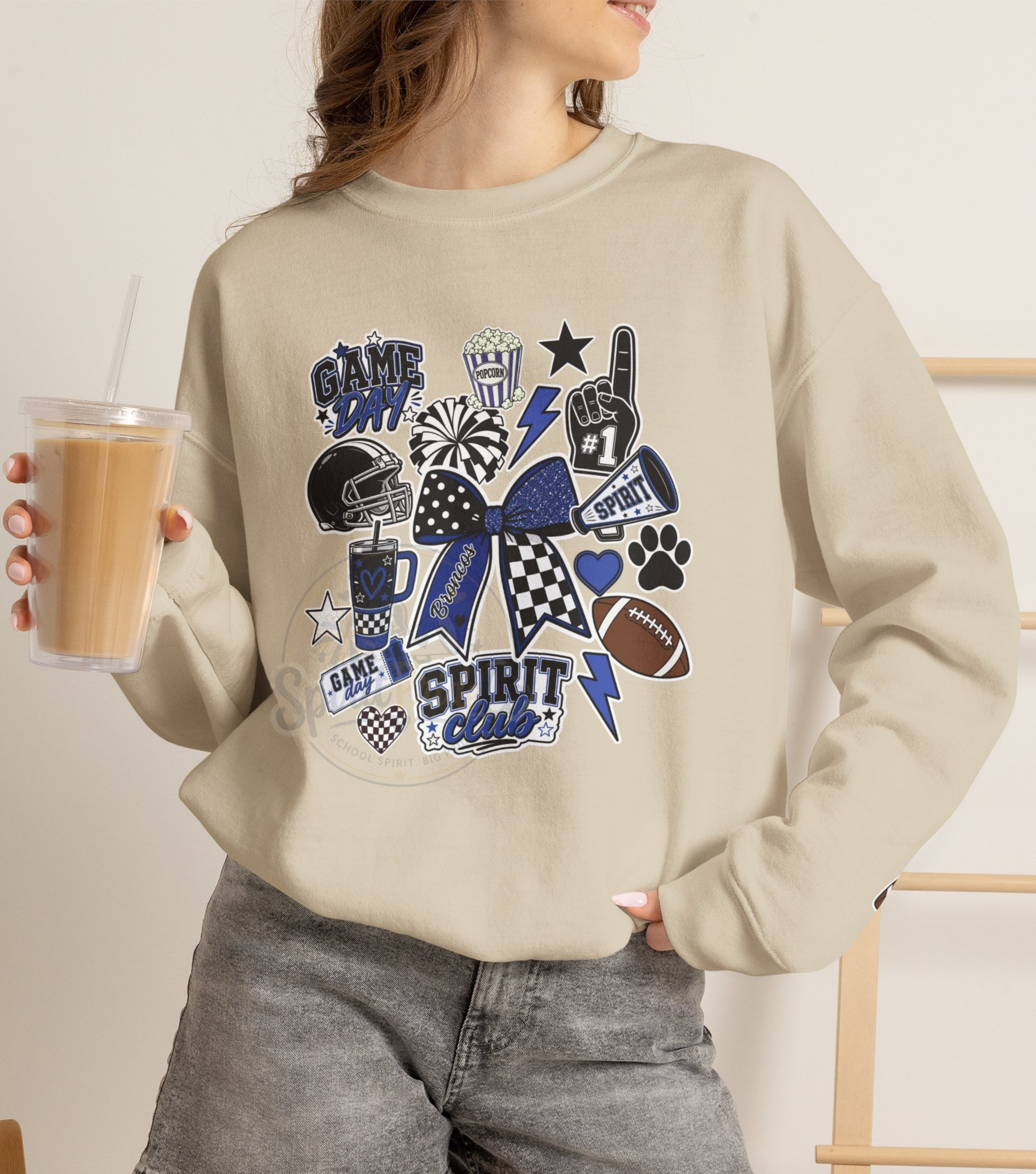 Customizable School Spirit Sticker Sweatshirt product thumbnail image Customizable School Spirit Sticker Sweatshirt product thumbnail image