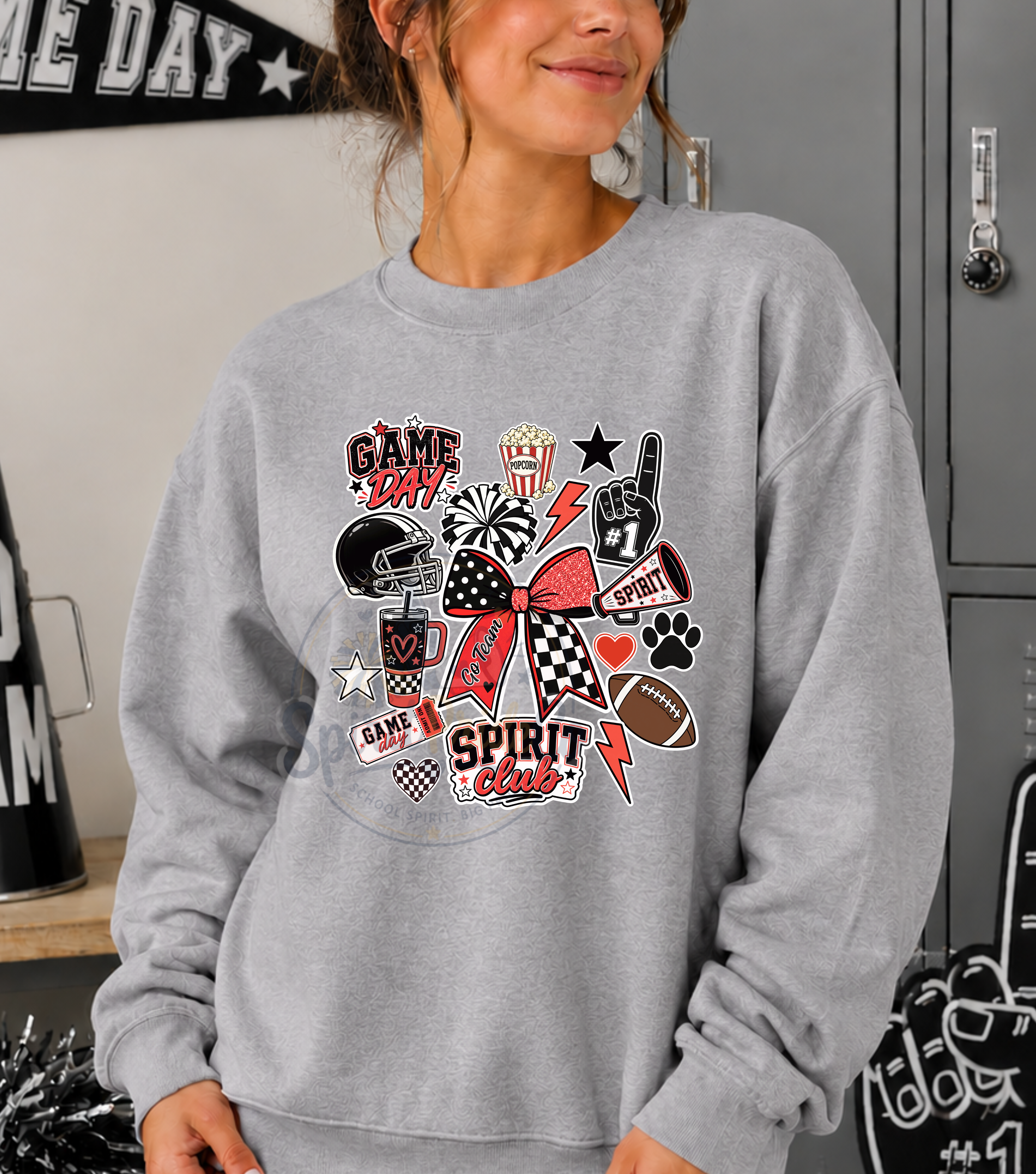 Customizable School Spirit Sticker Sweatshirt product thumbnail image