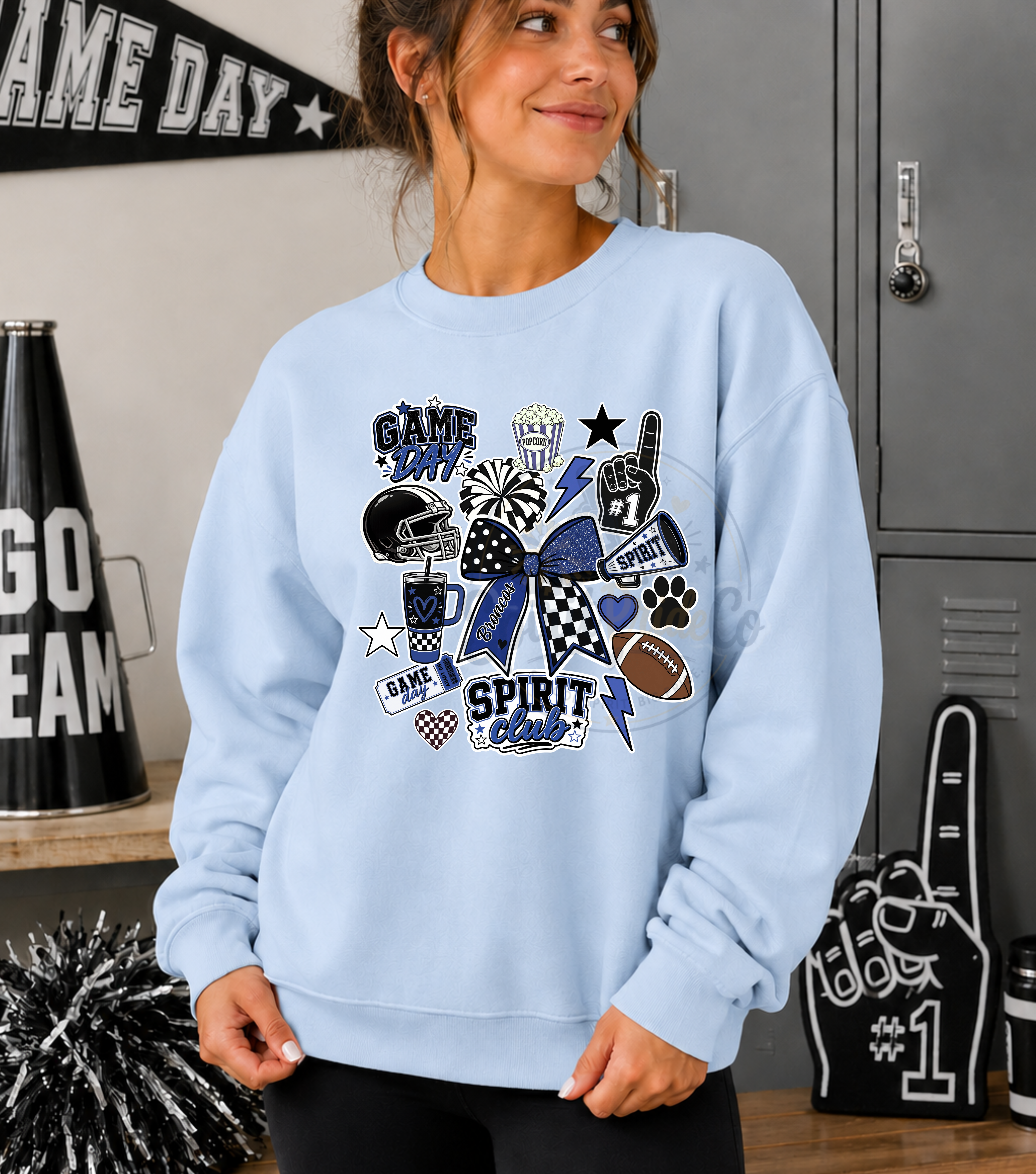 Customizable School Spirit Sticker Sweatshirt product thumbnail image Customizable School Spirit Sticker Sweatshirt product thumbnail image