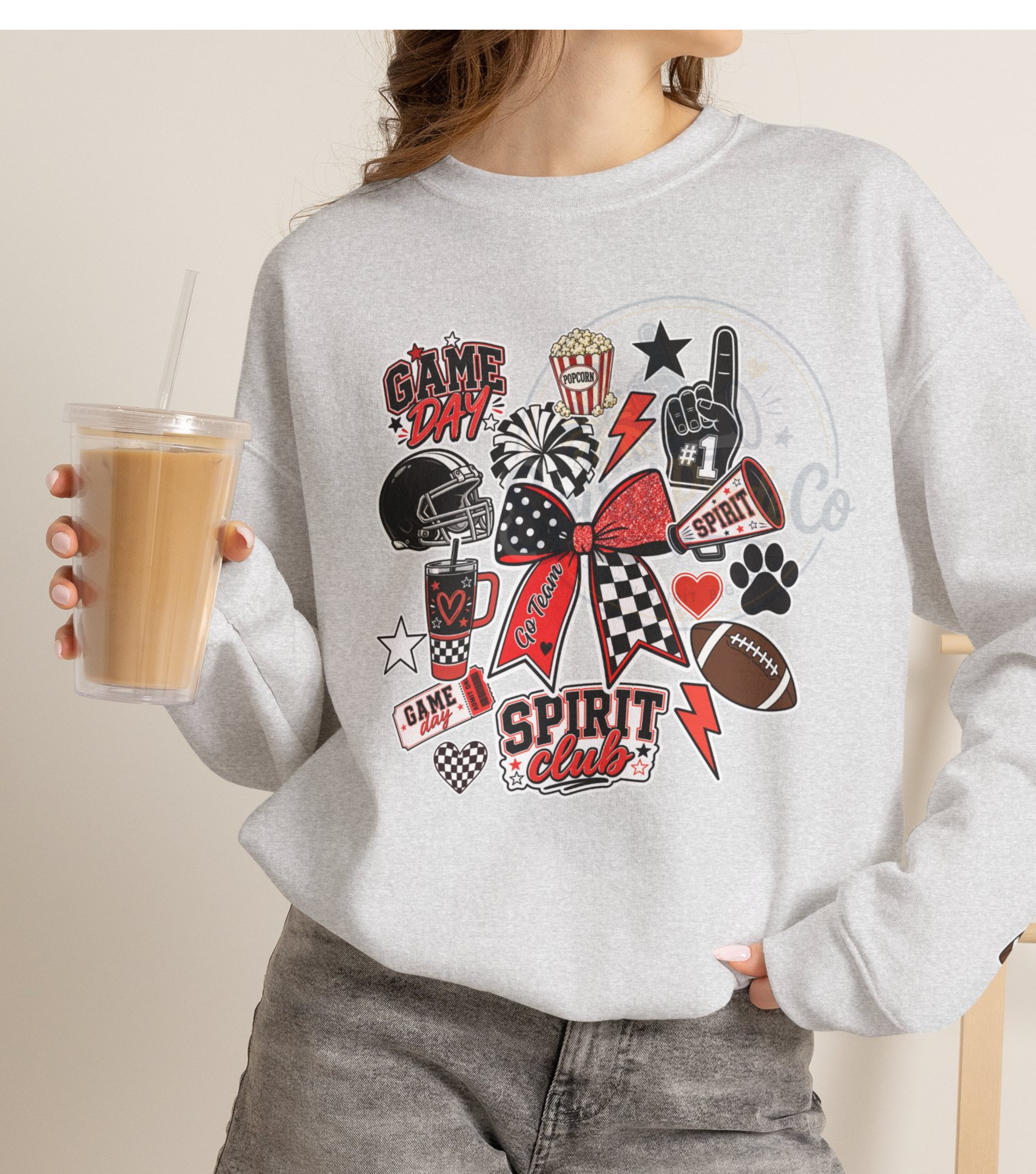 Customizable School Spirit Sticker Sweatshirt product thumbnail image