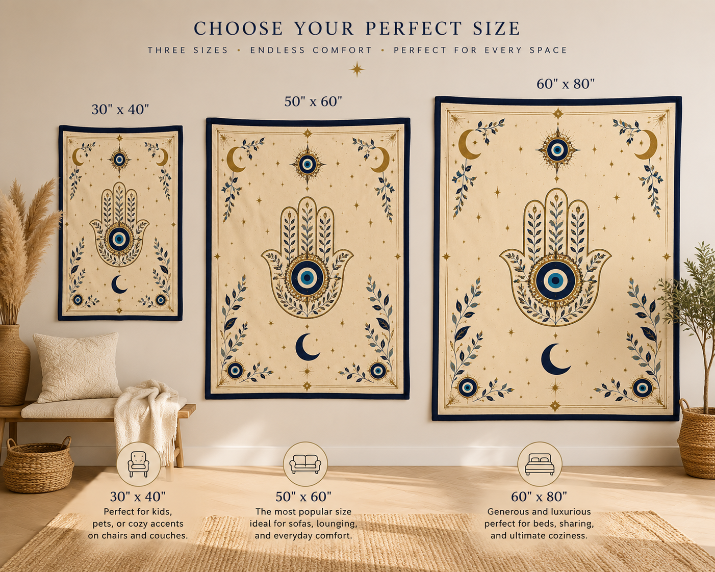 Hamsa Velveteen Throw detail 2